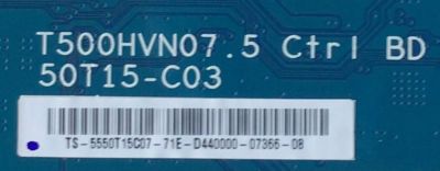 KIT DE TARJETAS PARA TV ELEMENT / MAIN FUENTE E17026-2-SY / TP.MS3393.PB801 / 890-M00-06NC6 / T-CON 55.50T15.C07 / T500HVN07-5 CTRL / 5550T15C07 / 50T15-C03 / PANEL T500-V35-DLED / MODELO ELEFW5017 LE-50GV350-D3 - Imagen 5